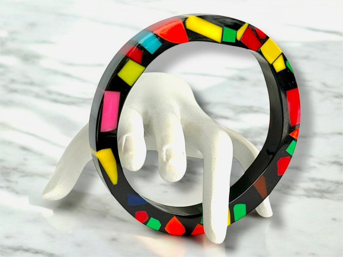 The Mosaic Resin Bangle: Vintage Statement, Modern Edge | Jewelry Bubble