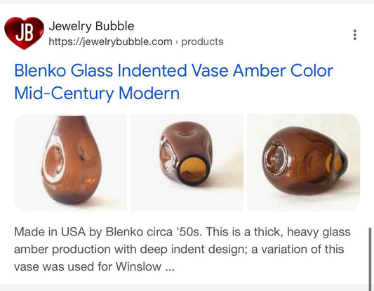 Vintage Mid-Century Blenko Amber Art Glass: Timeless Elegance for Modern Homes Jewelry Bubble