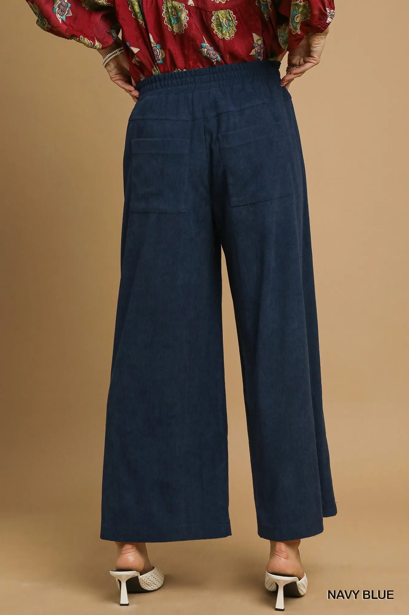 Umgee Wide-Leg Corduroy Pants