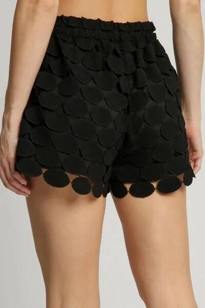Flirty Black Polka Dot Lace Shorts for Stylish Women
