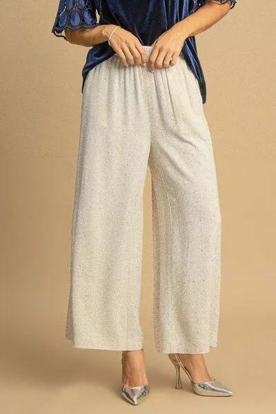 High Waisted Embellished Oatmeal Color Linen Pants for Women – Stylish Comfort Made Easy