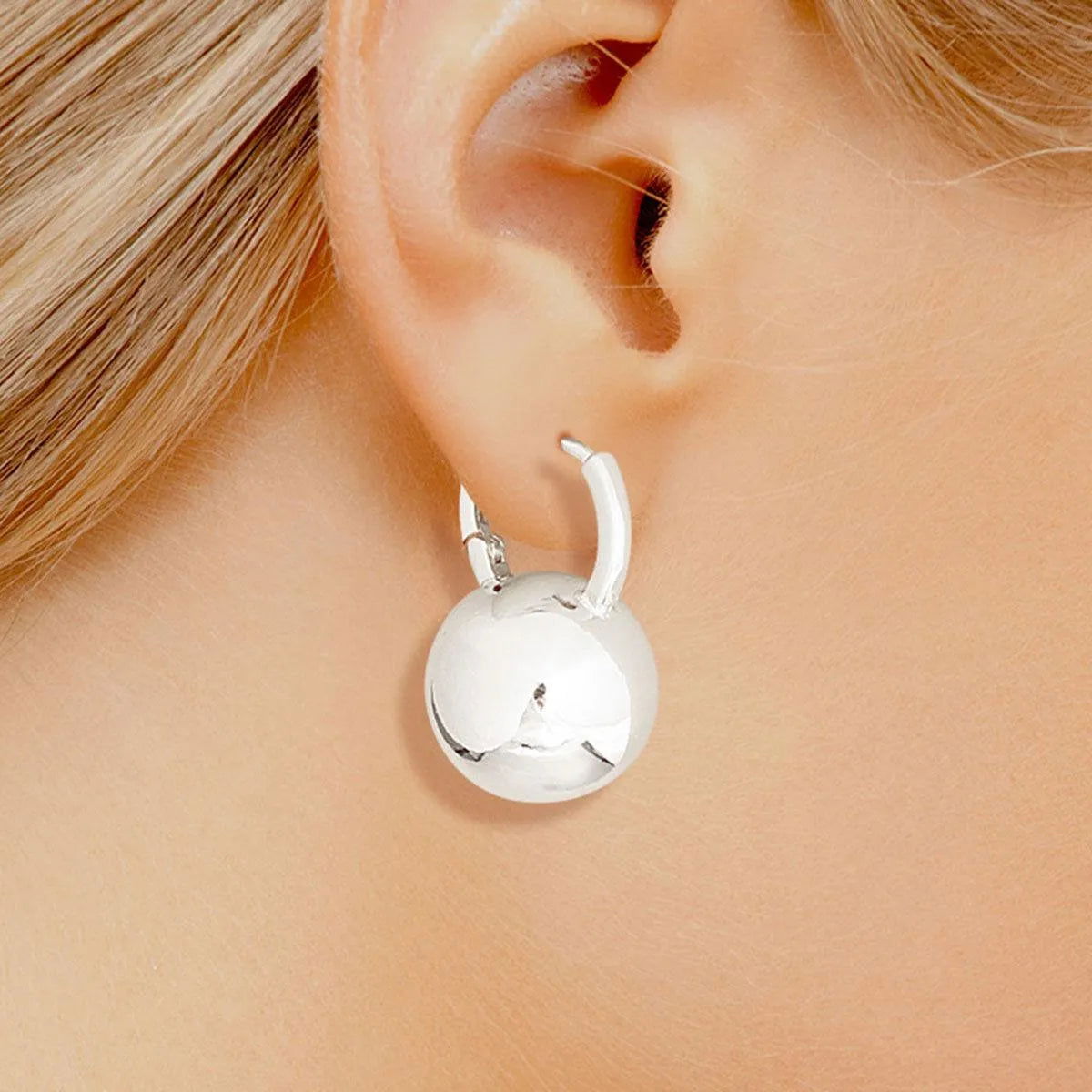 Accessorize in Style: Small White Gold Ball-Huggie-Hoop Earrings for All Pinktown