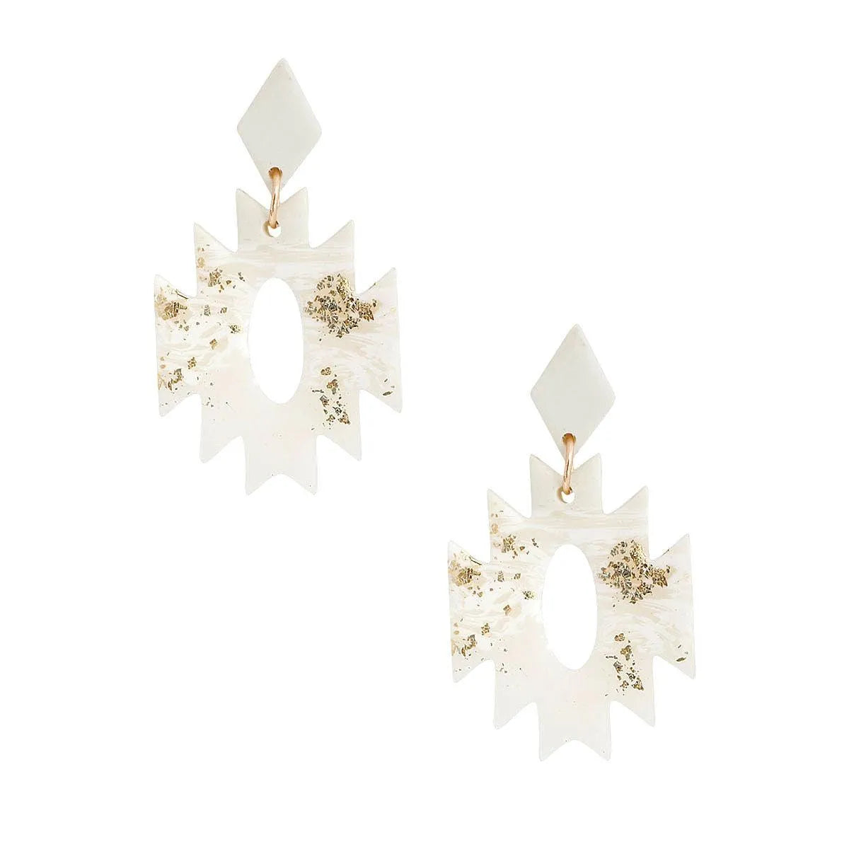 Achieve Effortless Glamour: White Zig-Zag Earrings Pinktown