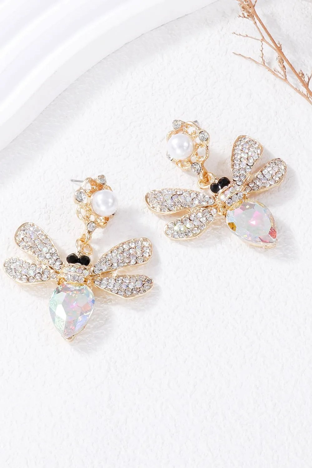 Bee Earrings - Vibrant Rhinestone Elegance | Unique Jewelry Statement