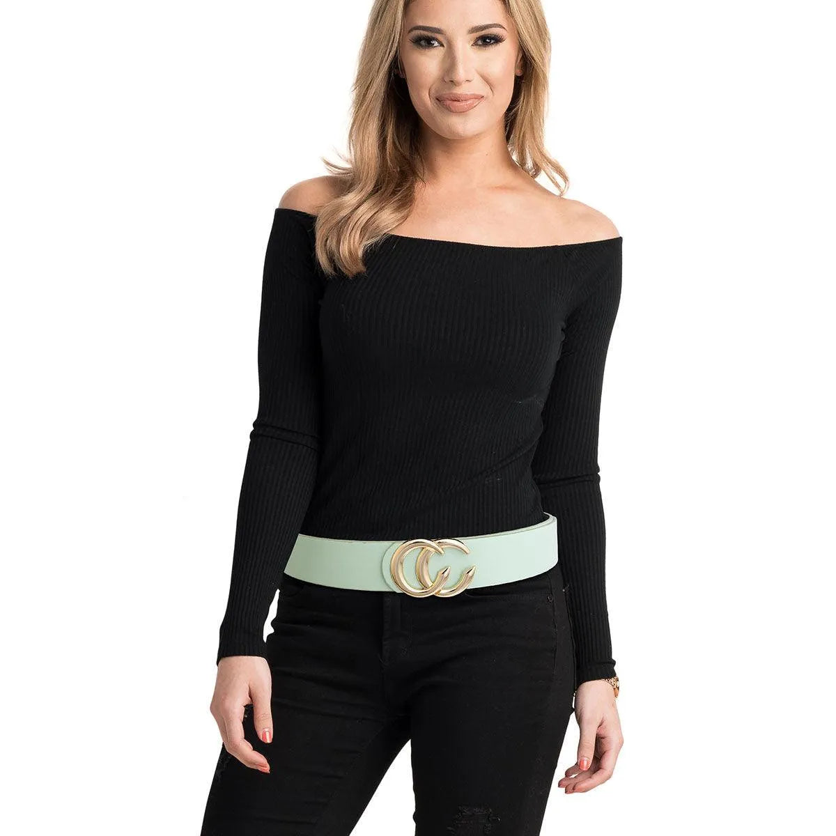 Belt for Women in Green and Gold Accent Pinktown