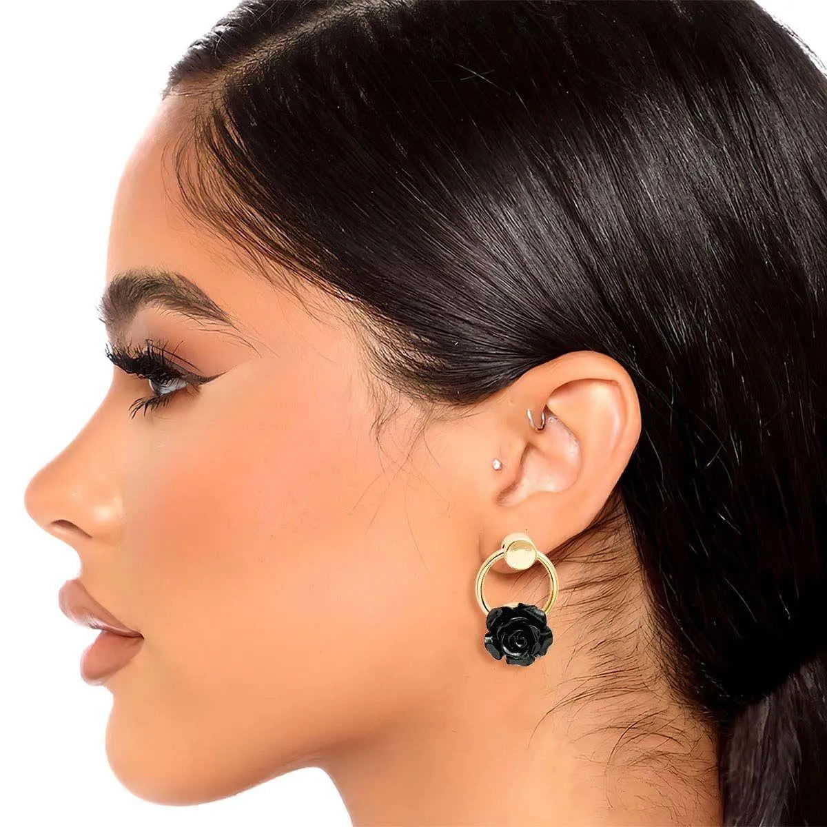 Black Rose Earrings: Chic Meets Classic Style Pinktown