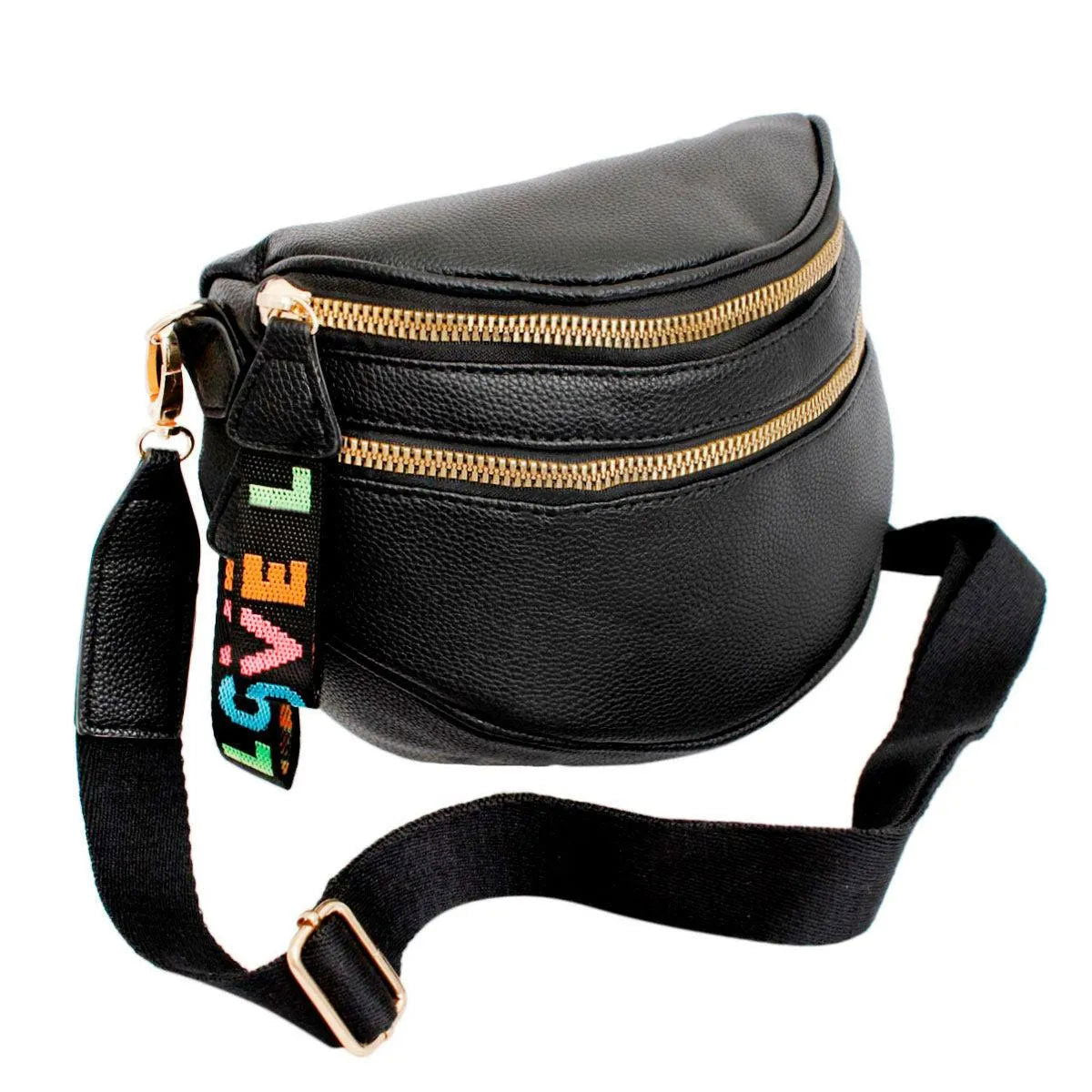 Black Saddle Style Crossbody Ladies Bag with Coin Pouch - Fashion Meets Function Pinktown