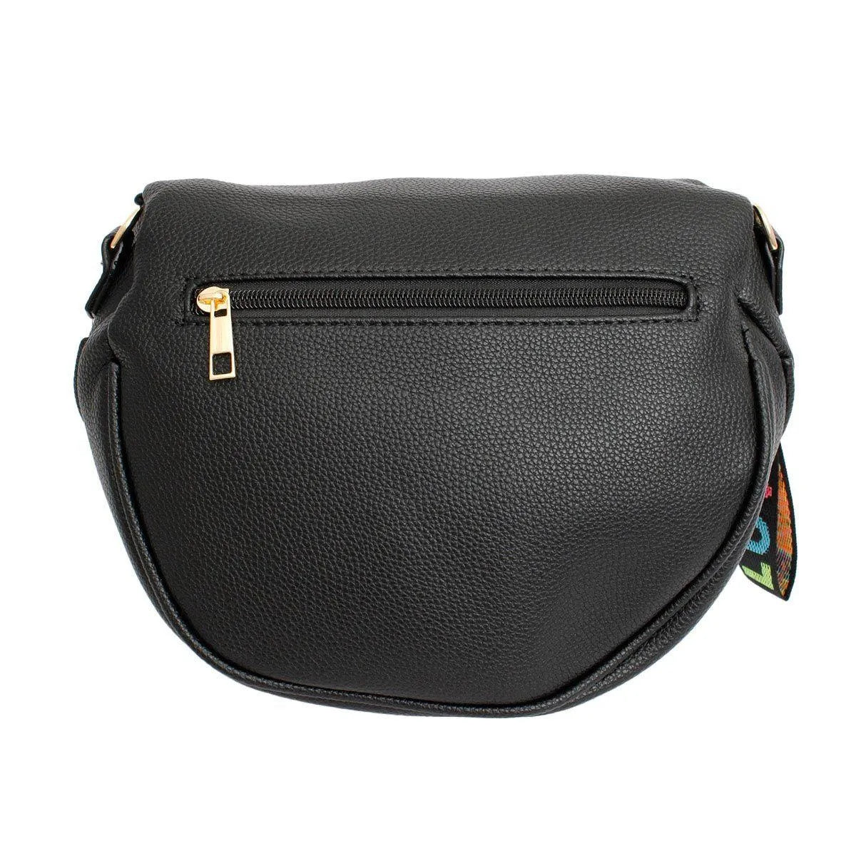 Black Saddle Style Crossbody Ladies Bag with Coin Pouch - Fashion Meets Function Pinktown