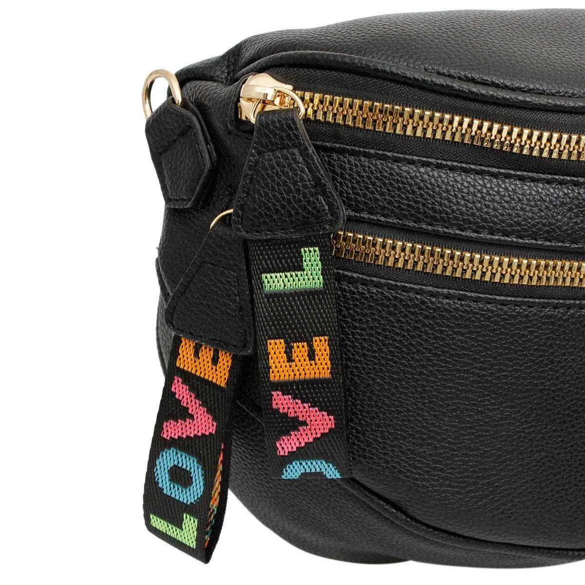 Black Saddle Style Crossbody Ladies Bag with Coin Pouch - Fashion Meets Function Pinktown