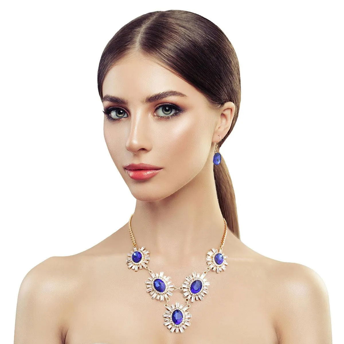 Blossom in Style: Floral Necklace & Earring Set - Buy Now! Pinktown