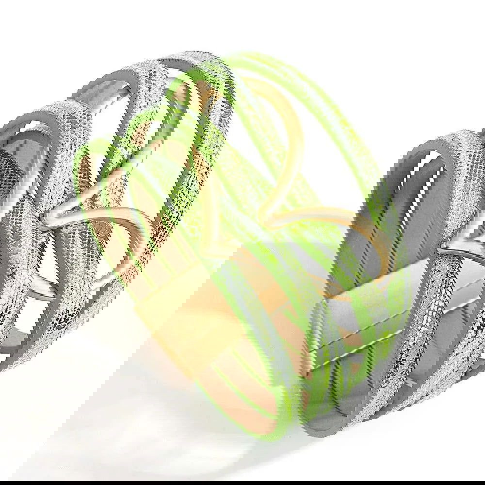 Bohemian Multi Strand Vegan Leather Magnetic Bracelet Jewelry Bubble