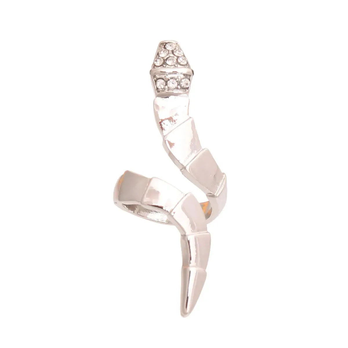 Bold and Stylish Graduated Wrap Snake Ring - Silver Statement Pinktown