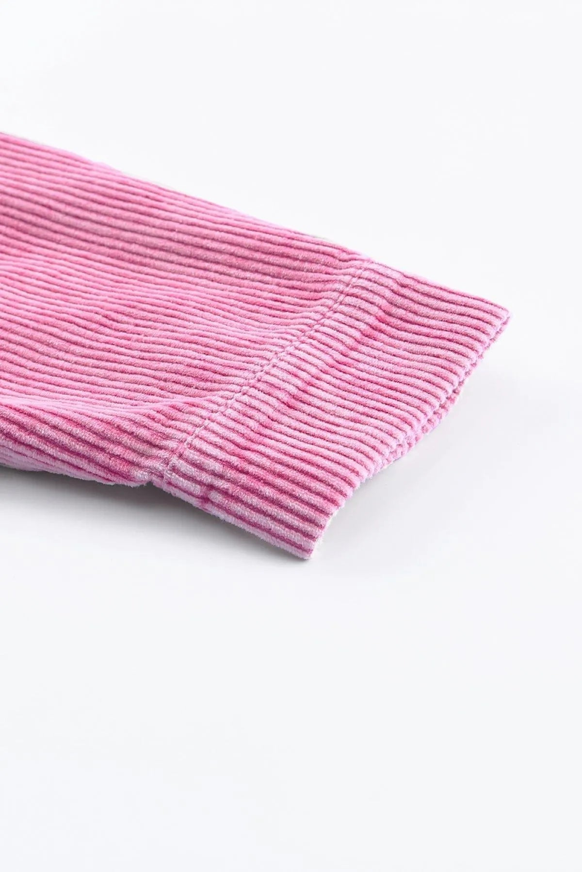 Bright Pink Vintage Style Raw Hem Corduroy Jacket Jewelry Bubble