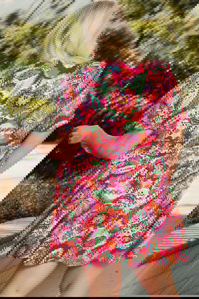 Buy Stylish Plus Size Wrap Dress - Paisley & Floral Print Jewelry Bubble