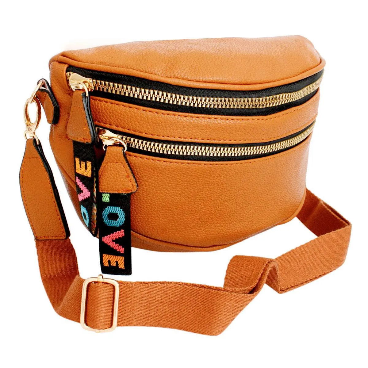 Camel Saddle Style Crossbody Ladies Bag with Coin Pouch - Fashion Meets Function Pinktown