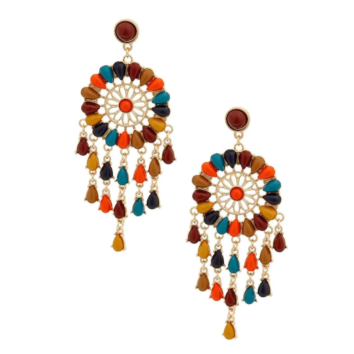 Chandelier Earrings Multicolor Dreamcatcher Pinktown