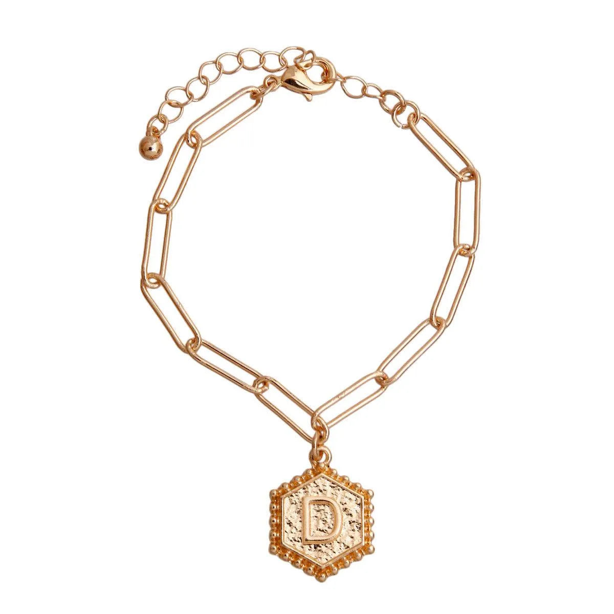 Chic Women's Gold Bracelet with Initial D Charm - Personalized Gift Idea Pinktown