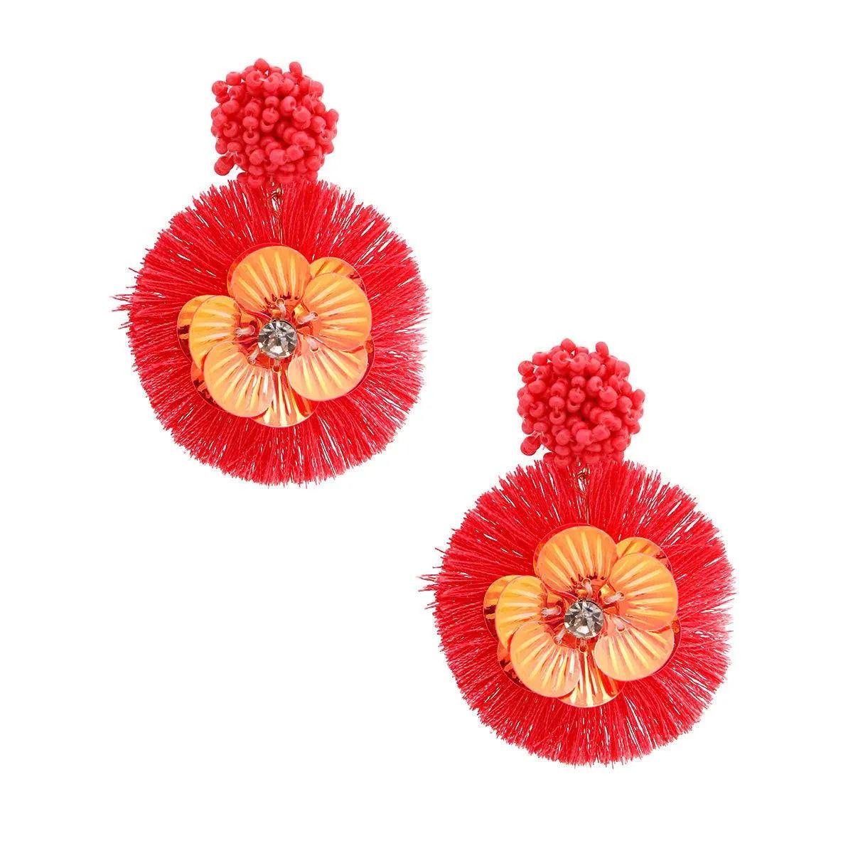 Coral Candy Flower Earrings - Spring Style Blooms in Chic Fashion Pinktown