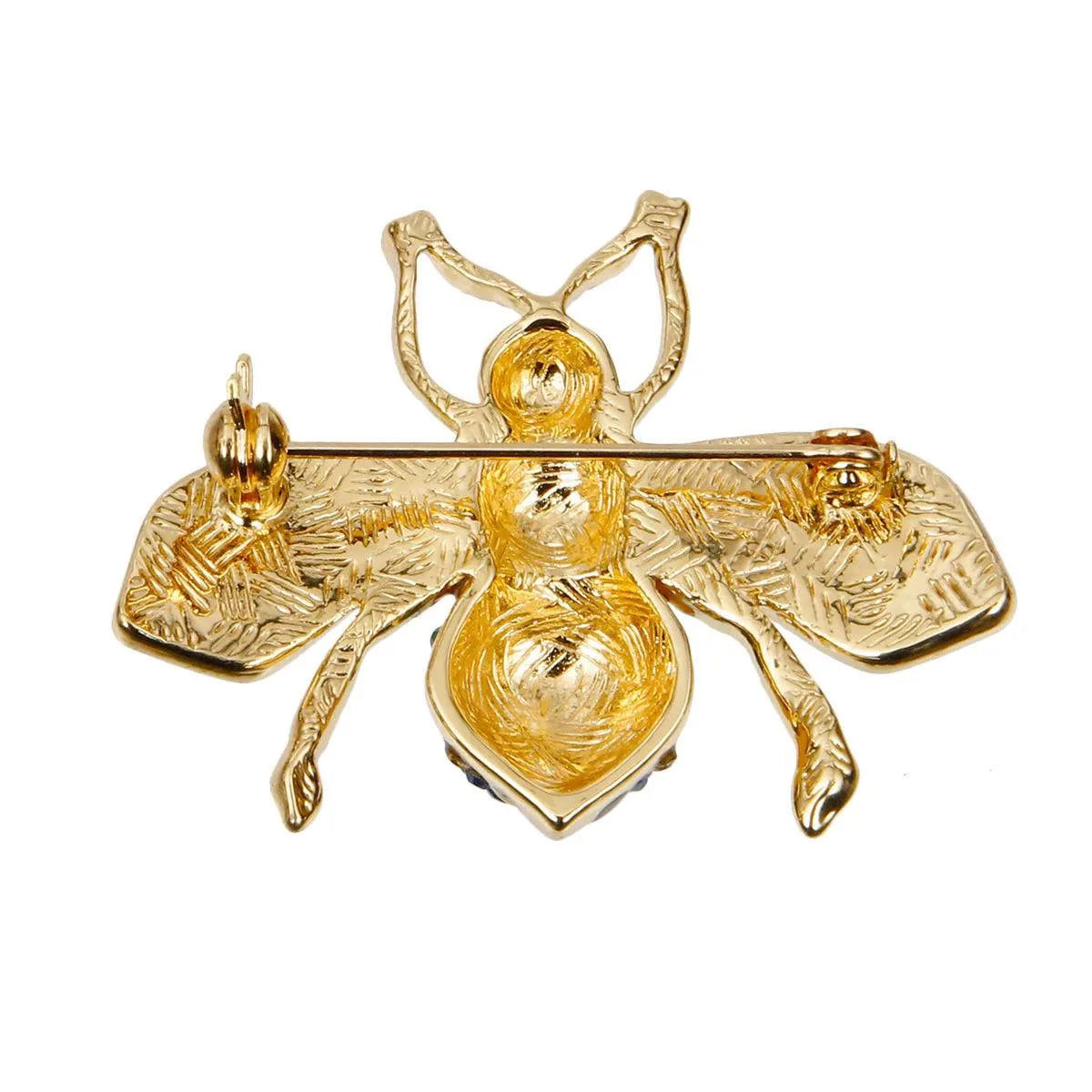 Cute Multicolor Acrylic Crystals Bee Brooch Pin Gold Plated Pinktown