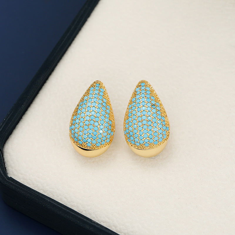 Dazzling Teardrop Stud Earrings - Add a Touch of Elegance to Any Outfit Trendsi
