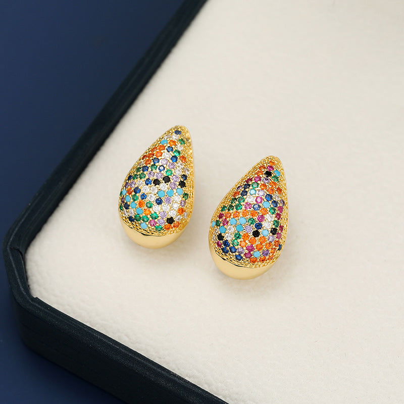 Dazzling Teardrop Stud Earrings - Add a Touch of Elegance to Any Outfit Trendsi