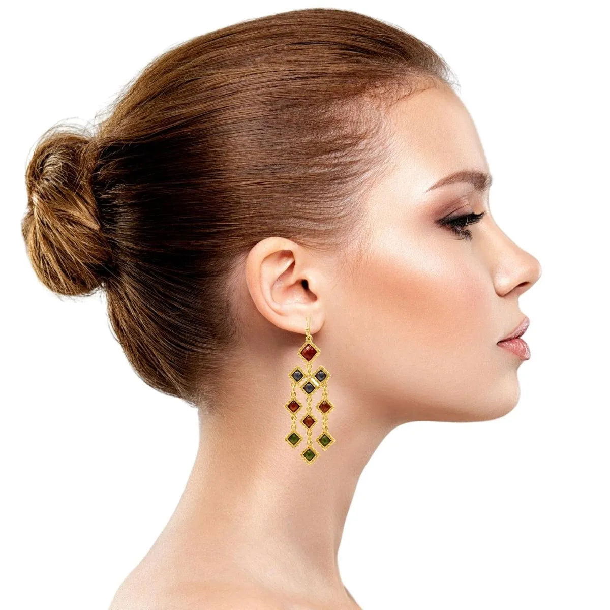 Discover Your New Favorite: Rhombus Cascade Statement Earrings Pinktown