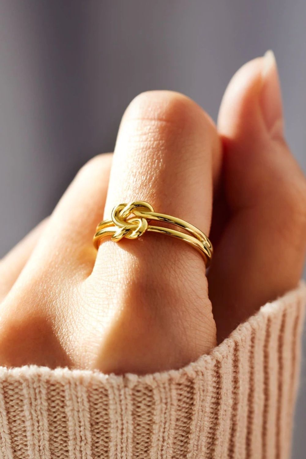 Double Band Square Knot Forever Ring Jewelry Bubble