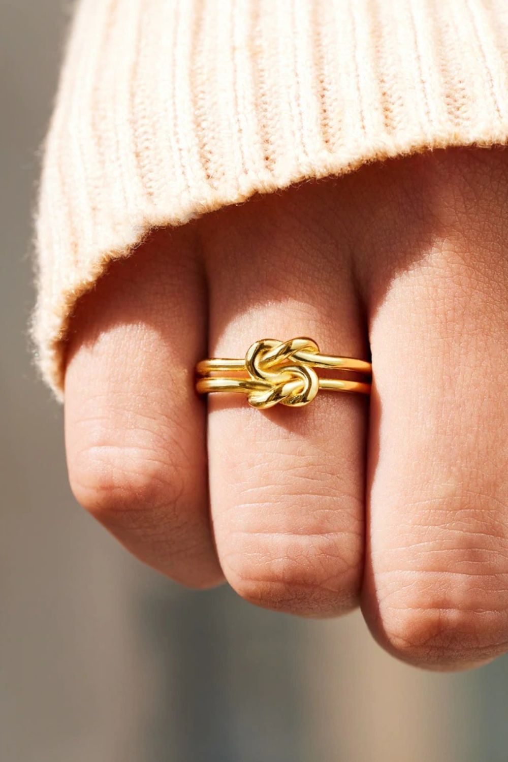 Double Band Square Knot Forever Ring Jewelry Bubble
