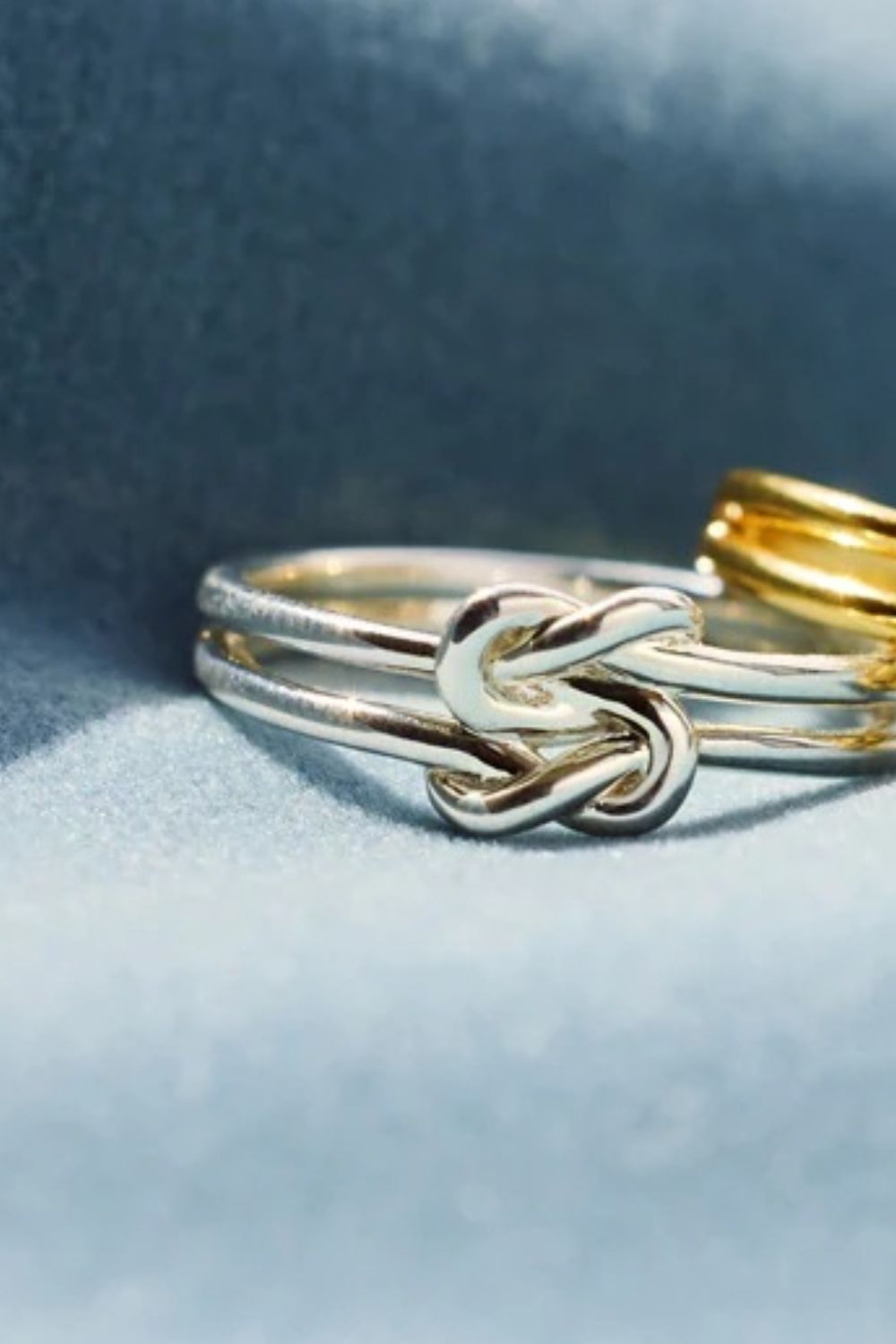 Double Band Square Knot Forever Ring Jewelry Bubble