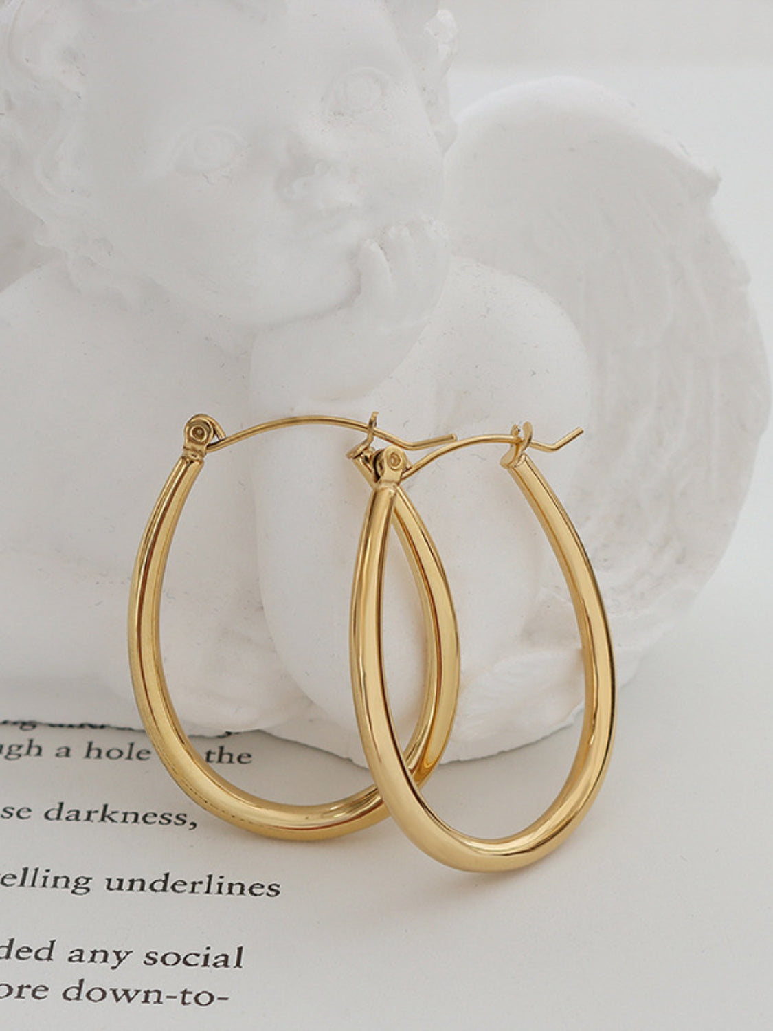 Elevate Your Look with Titanium Plated 18K Gold U-Shaped Earrings Trendsi