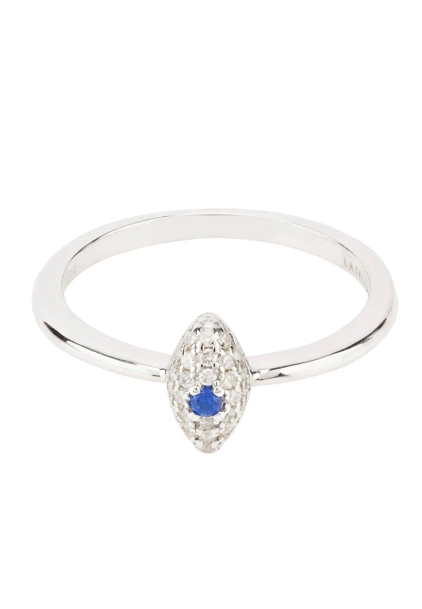 Elliptical Petite Eye Band Ring Sterling Silver Jewelry Bubble