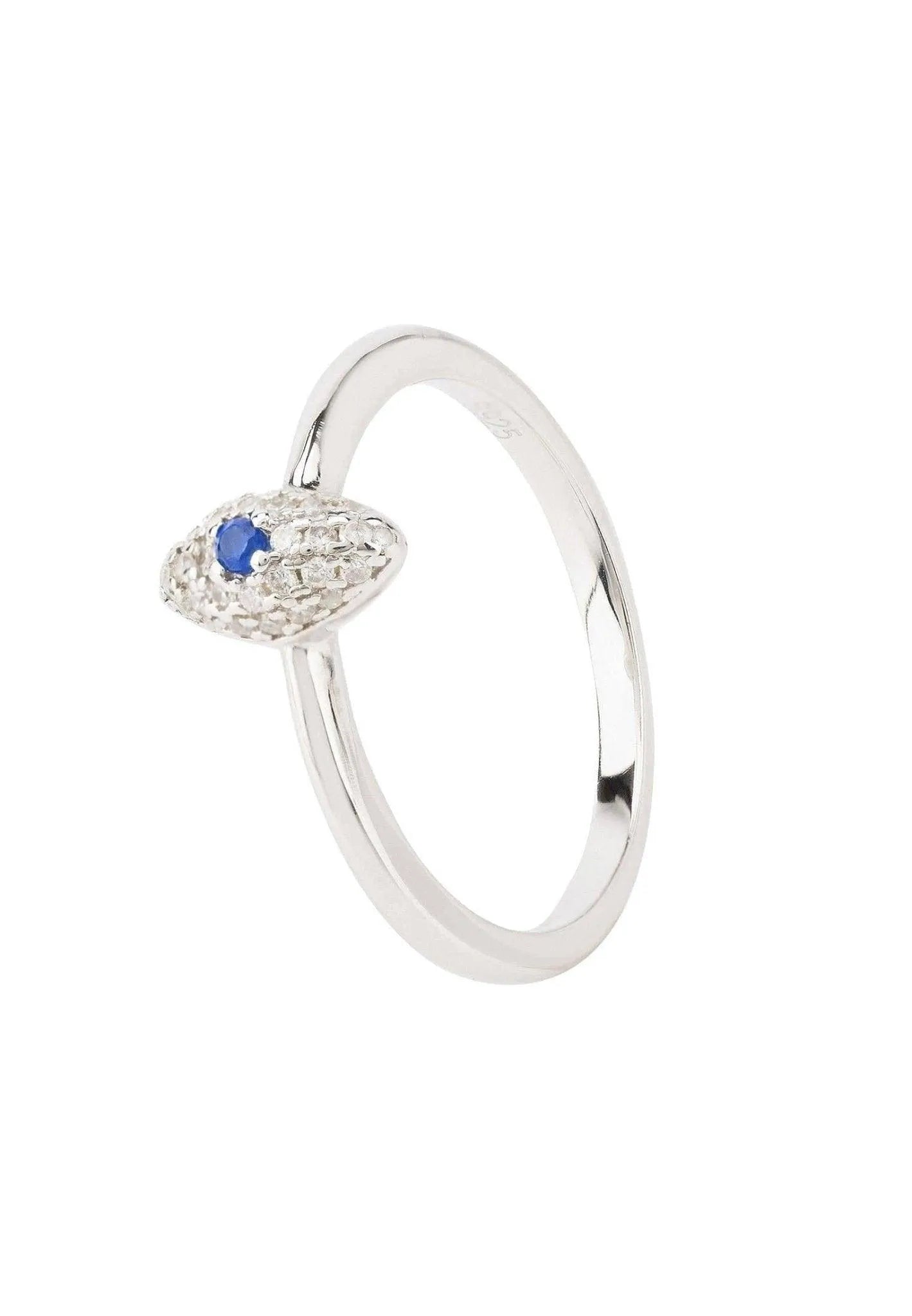 Elliptical Petite Eye Band Ring Sterling Silver Jewelry Bubble