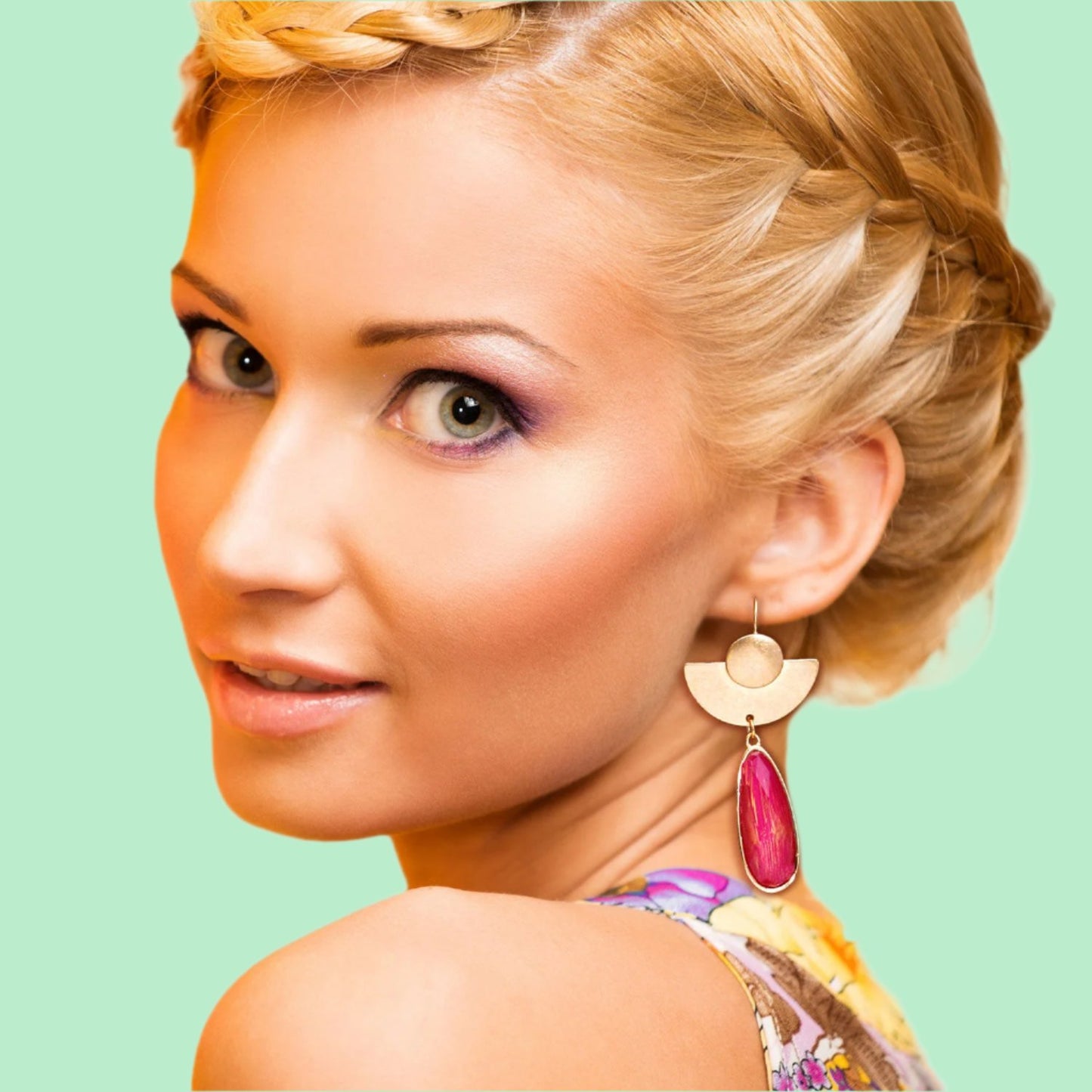 Eye-Catching Design Fuchsia Teardrop Earrings Pinktown
