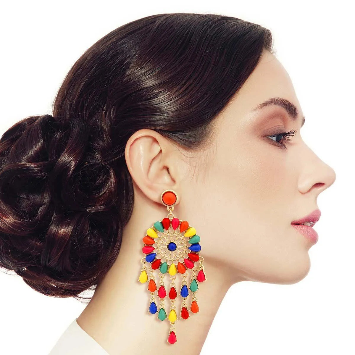 Get Your Dream On with Rainbow Bead Dream Catcher Earrings Pinktown