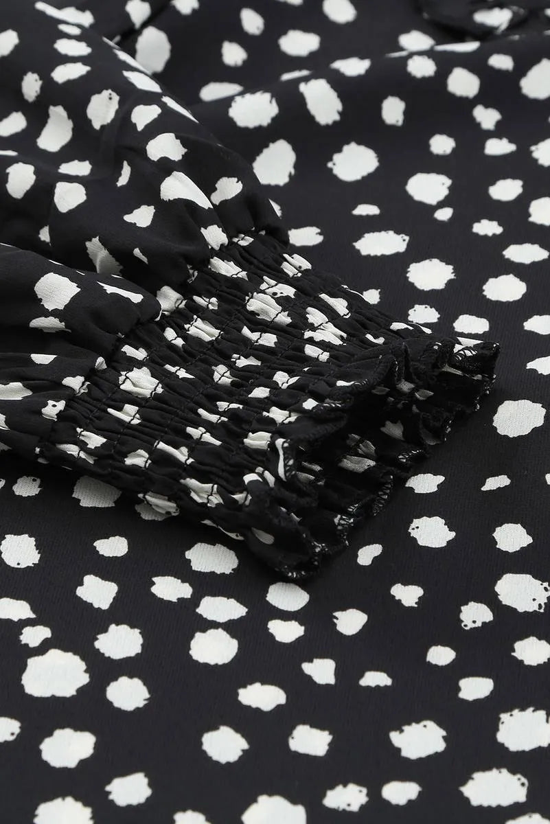 Get the Perfect Polka Dot Puff Sleeve Ruffle Blouse - Free Shipping! Jewelry Bubble
