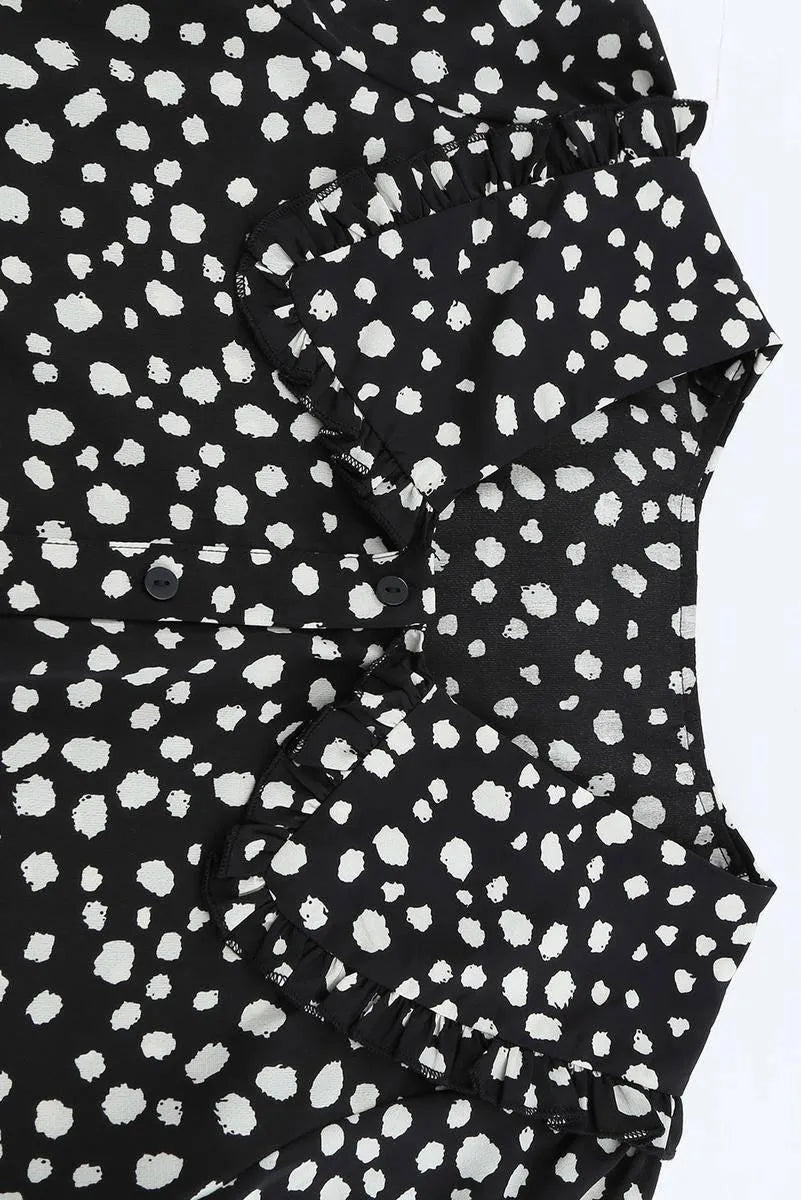 Get the Perfect Polka Dot Puff Sleeve Ruffle Blouse - Free Shipping! Jewelry Bubble