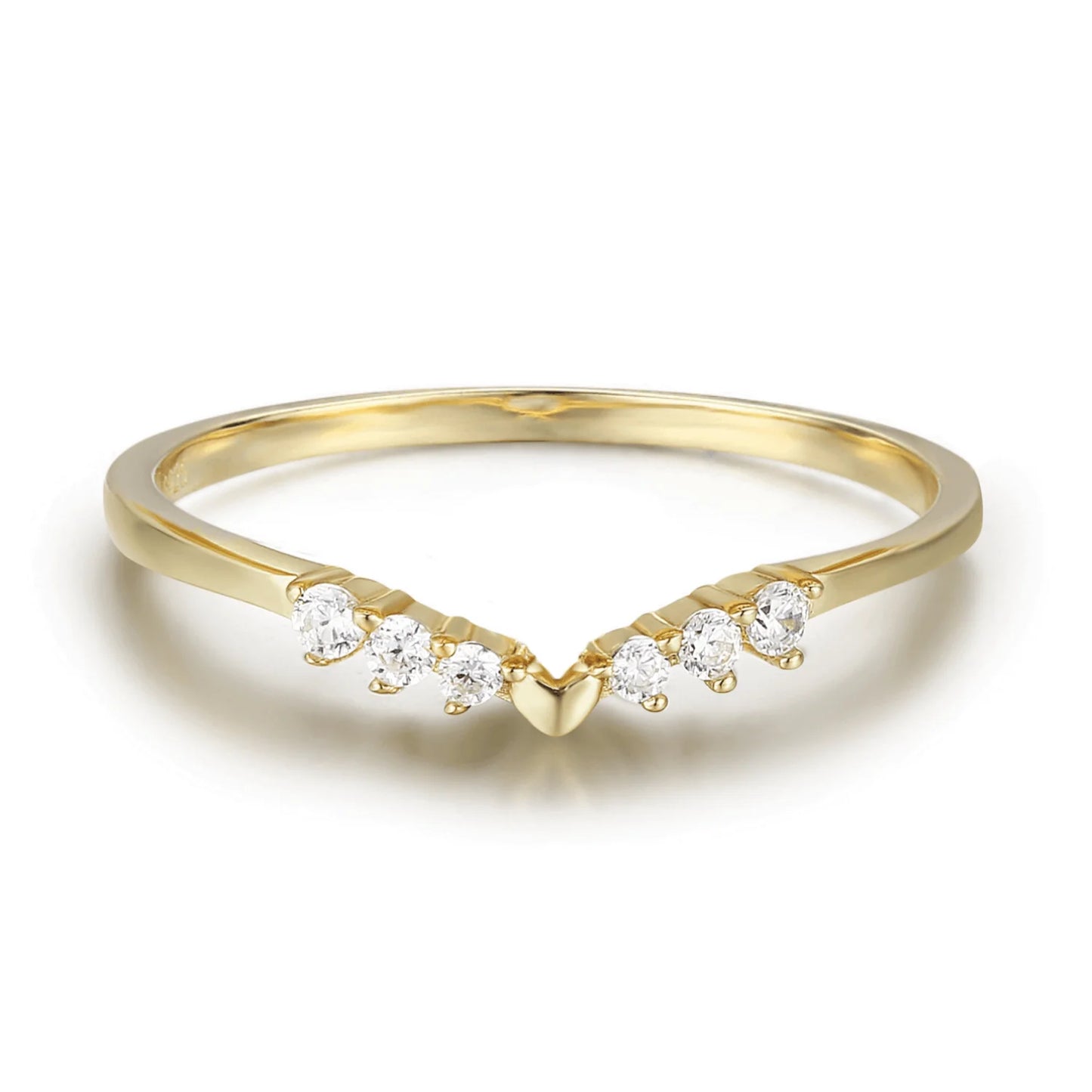 Heart Stacking Band Yellow Gold Plated Ring Jewelry Bubble