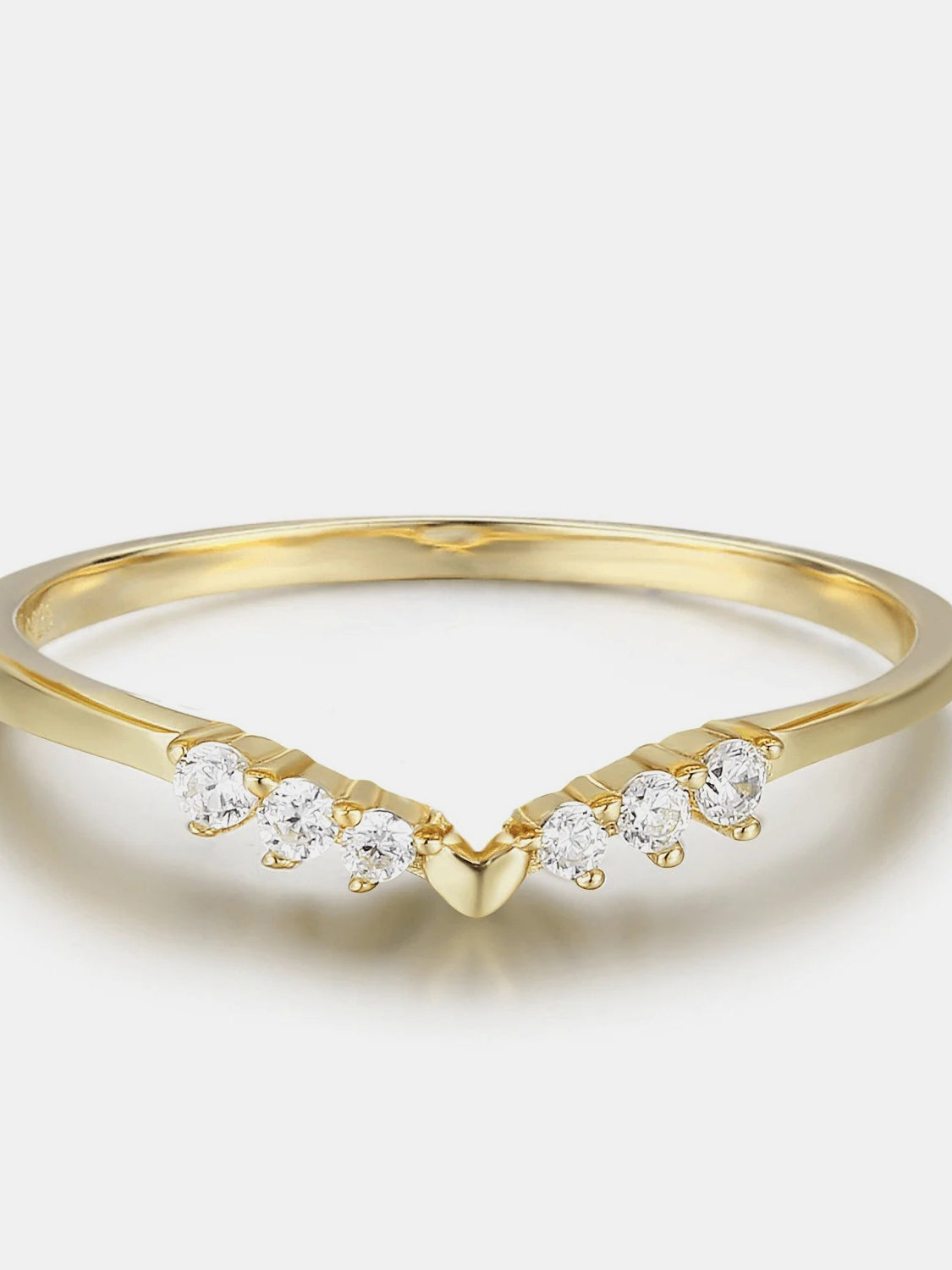Heart Stacking Band Yellow Gold Plated Ring Jewelry Bubble