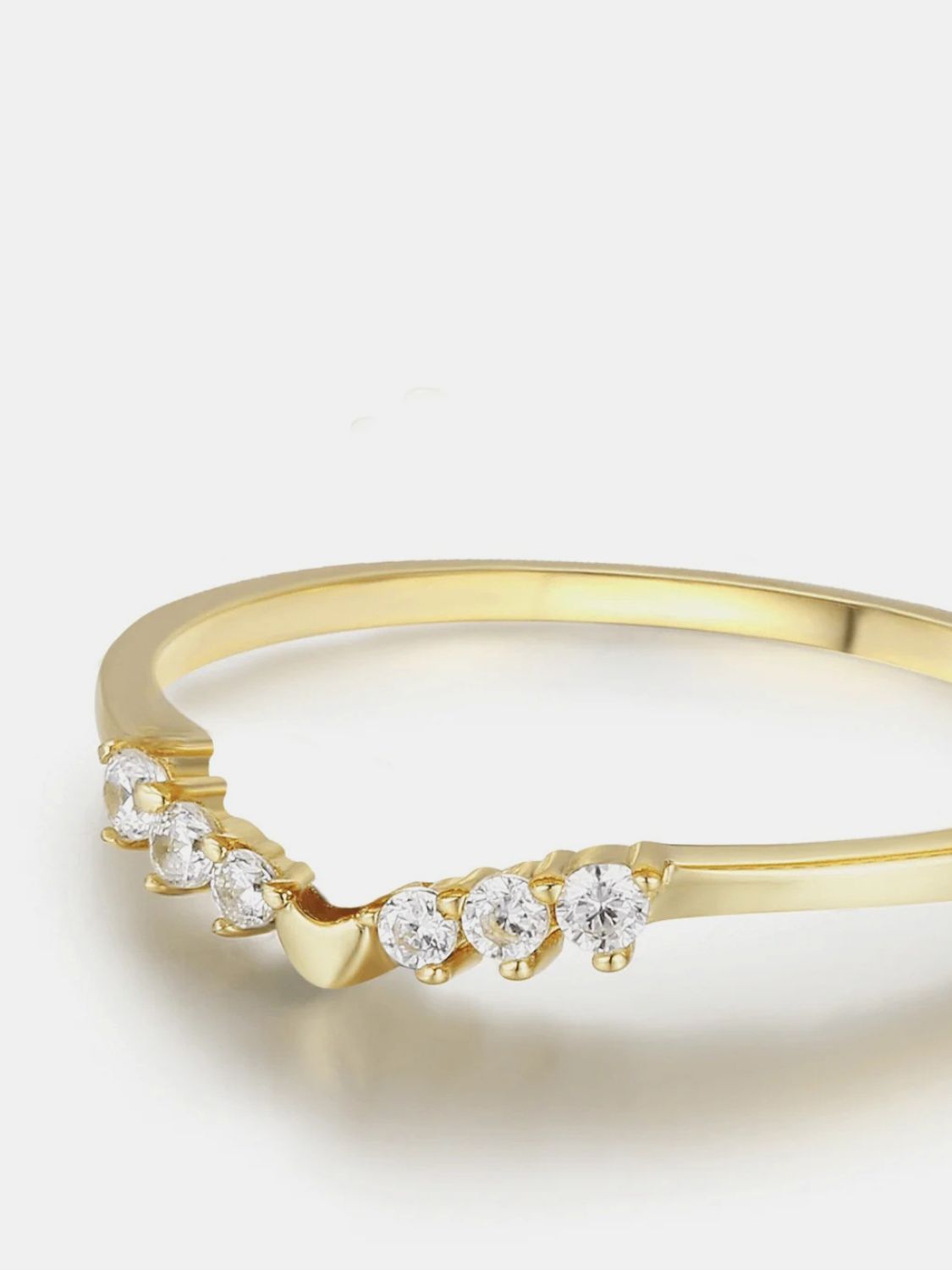 Heart Stacking Band Yellow Gold Plated Ring Jewelry Bubble