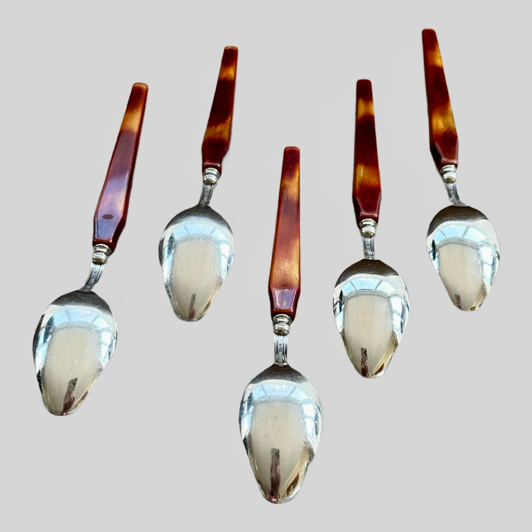 Vintage Grapefruit Spoons Glo-Hill Bakelite Handles Set