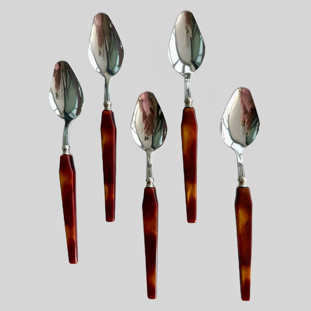 Vintage Grapefruit Spoons Glo-Hill Bakelite Handles Set