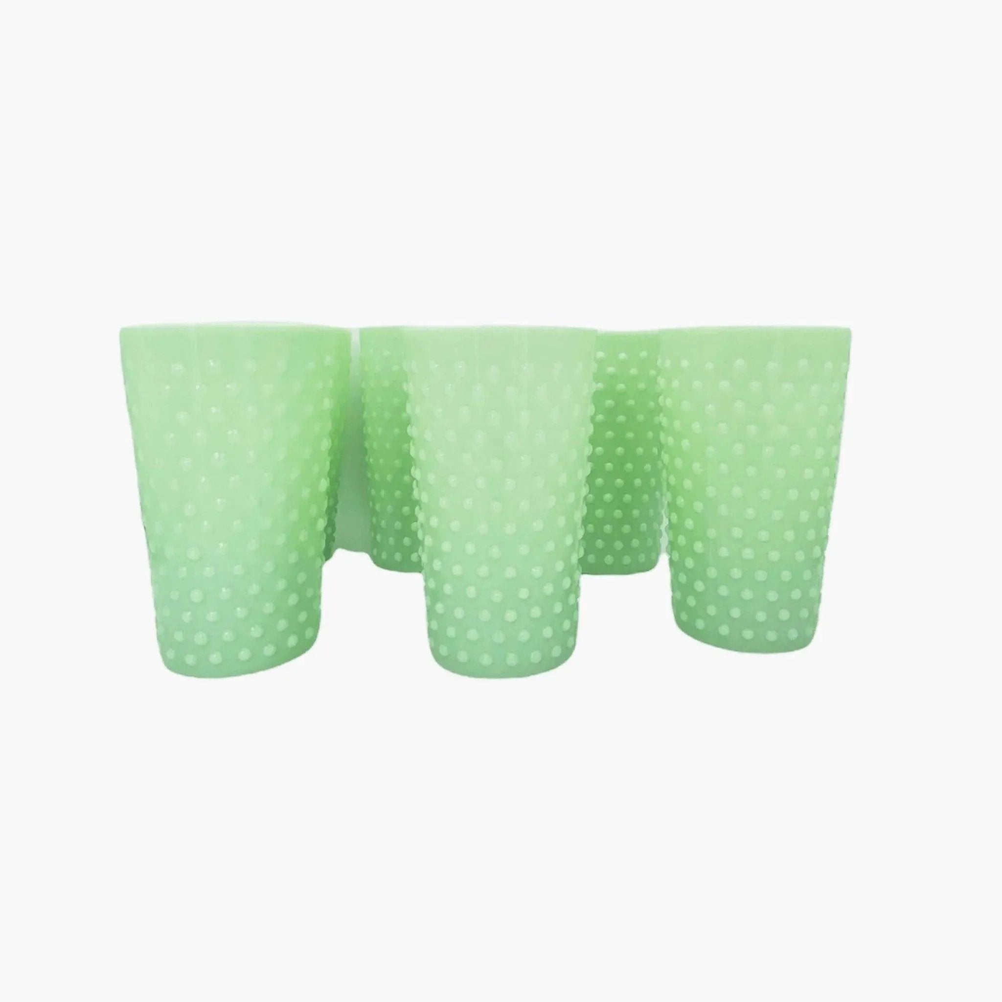 Jadeite Hobnail Green Milk Glass Tumbler Set