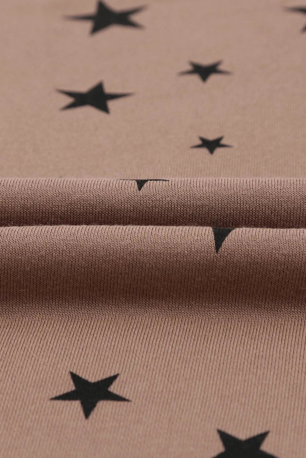 Khaki Round Neck Star Print Long Sleeve Top Jewelry Bubble