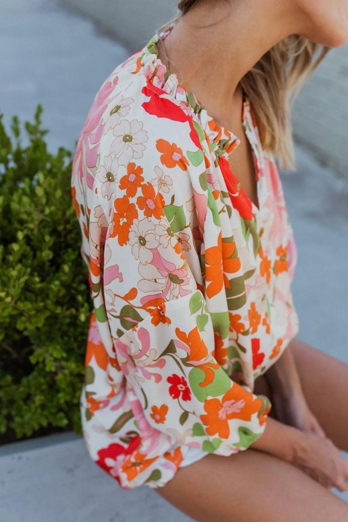 Latest Blooming Flowers Puff Sleeve Blouse - Get Yours Now! Jewelry Bubble