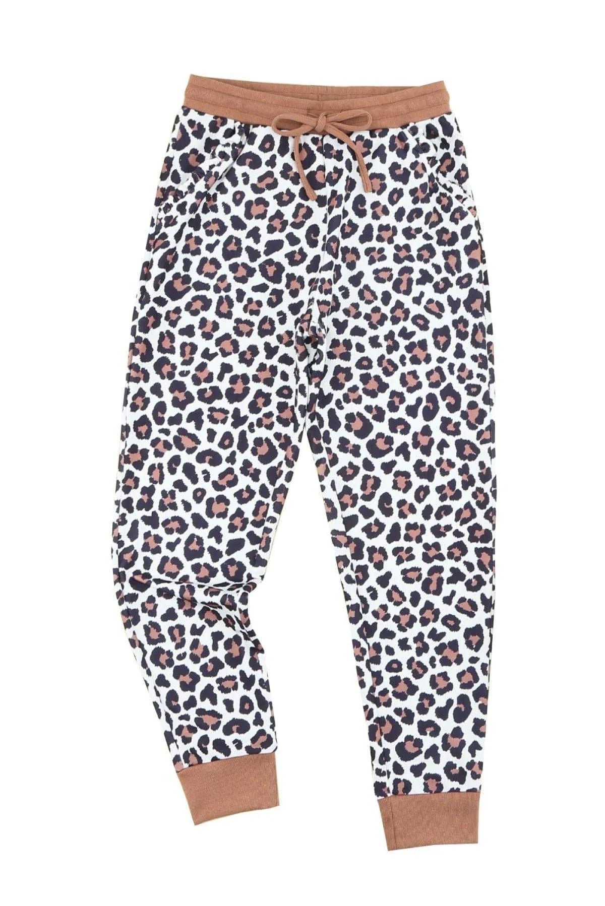 Leopard Print Elastic Waist Jogger Pants Jewelry Bubble