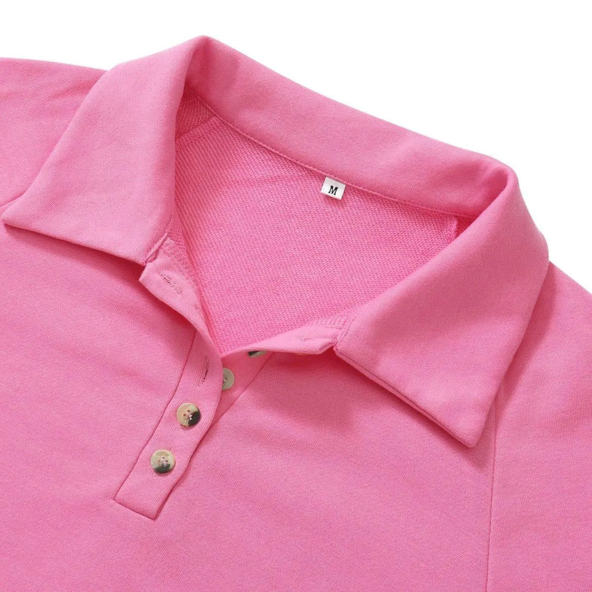 Long Sleeve Buttoned Sweatshirt Jewelry Bubble