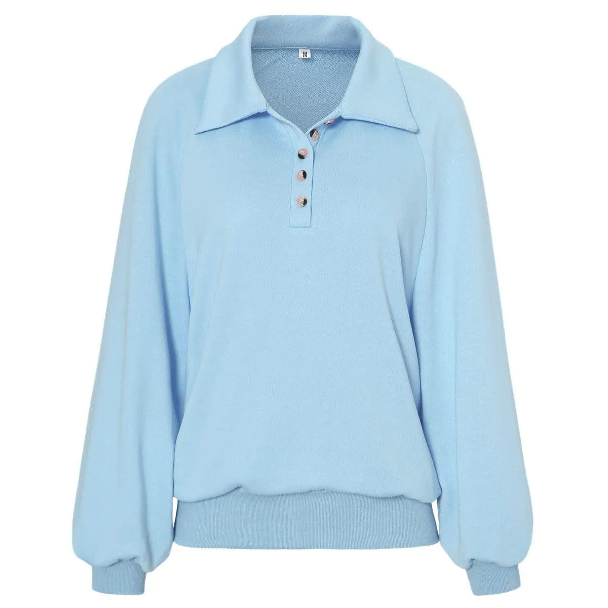 Long Sleeve Buttoned Sweatshirt Jewelry Bubble