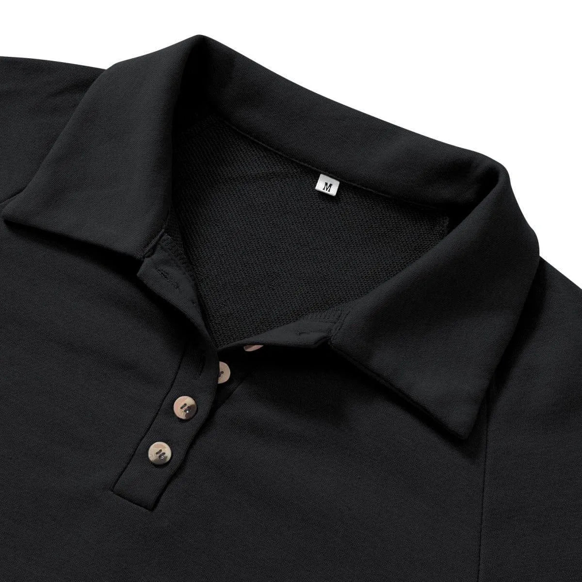 Long Sleeve Buttoned Sweatshirt Jewelry Bubble