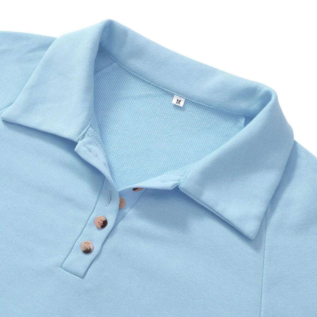 Long Sleeve Buttoned Sweatshirt Jewelry Bubble