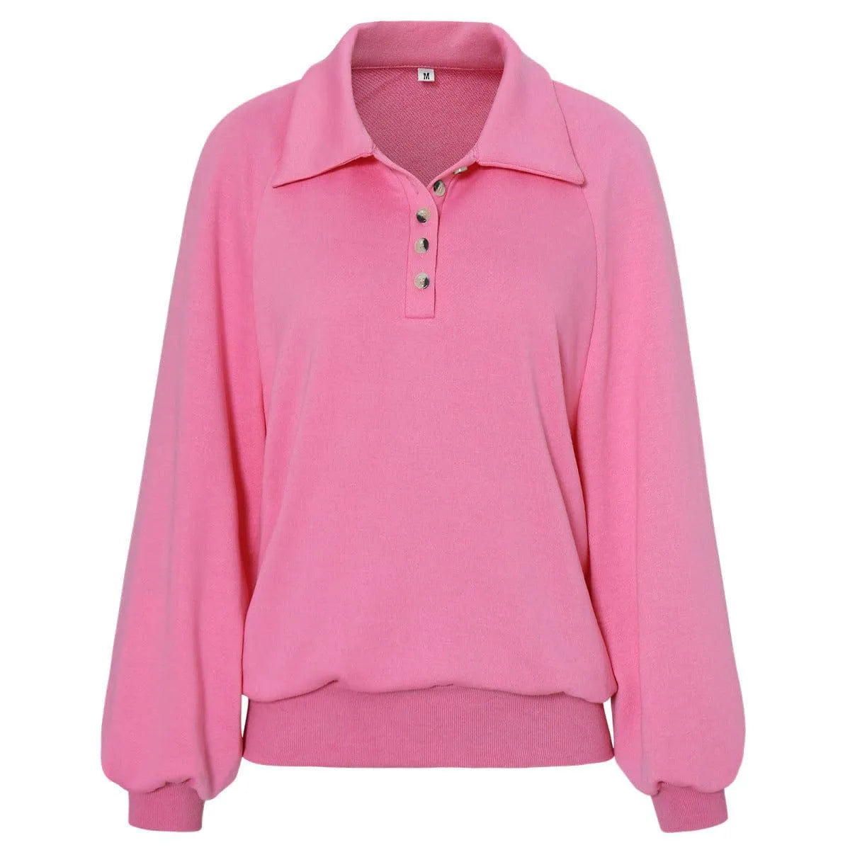 Long Sleeve Buttoned Sweatshirt Jewelry Bubble